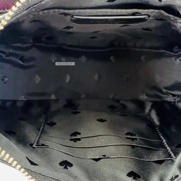 Kate Spade Staci Flutter Heart Half Moon Shoulder Bag Crossbody Black Pink - Picture 6 of 6